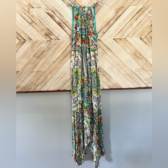 Anthropologie Ella Halter Maxi Handkerchief Hem Dress XS/S - Picture 4 of 8